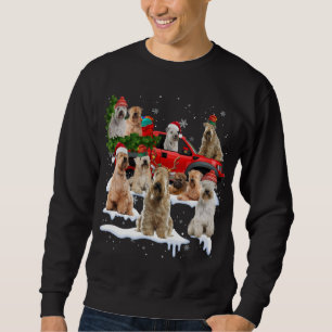 Soft coated Wheaten Terrier Red Truck Christmas Tr Sweatshirt