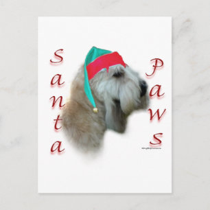 Soft Coated Wheaten Terrier Santa Paws Holiday Postcard