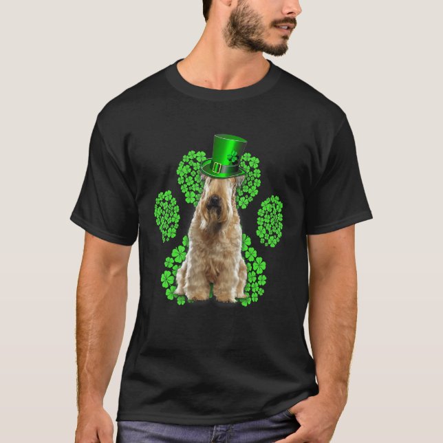 Soft Coated Wheaten Terrier Shamrock Clovers St Pa T-Shirt (Front)