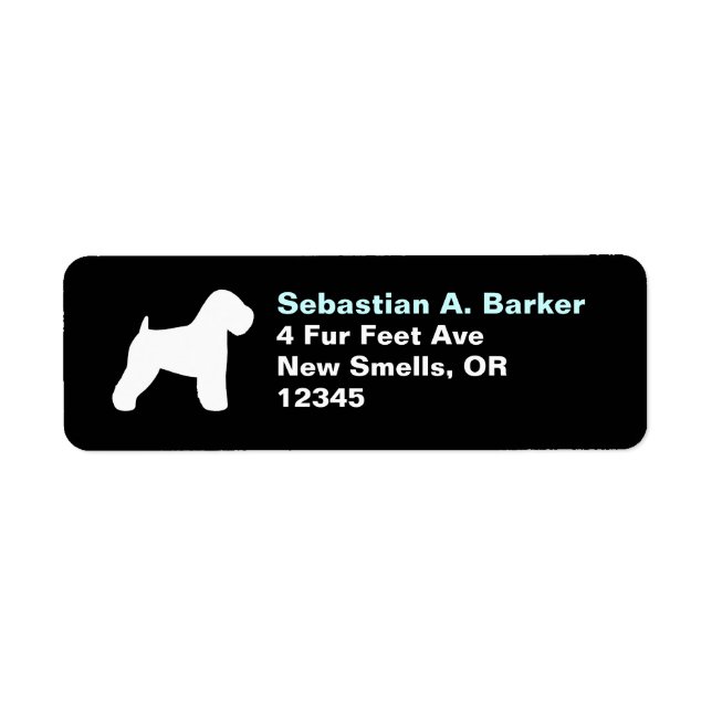 Soft Coated Wheaten Terrier Silhouette Address Label (Front)