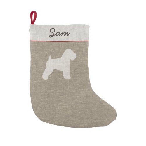 Soft Coated Wheaten Terrier Silhouette Dog Holiday Small Christmas Stocking