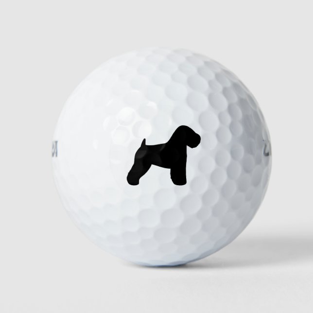 Soft Coated Wheaten Terrier Silhouette Golf Balls (Front)