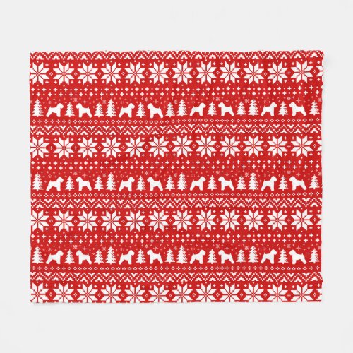 Soft Coated Wheaten Terrier Silhouettes Christmas Fleece Blanket