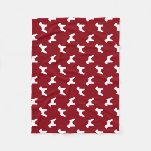Soft Coated Wheaten Terrier Silhouettes Pattern Fleece Blanket