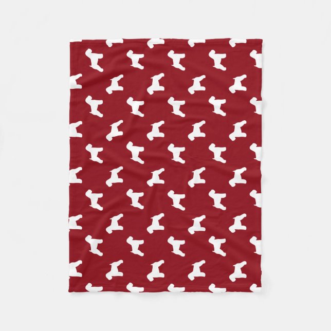 Soft Coated Wheaten Terrier Silhouettes Pattern Fleece Blanket (Front)