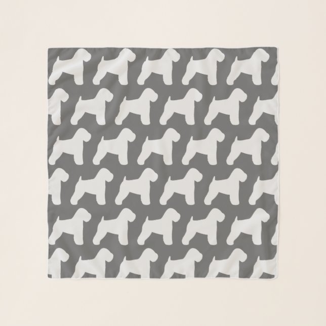 Soft Coated Wheaten Terrier Silhouettes Pattern Scarf (Front)