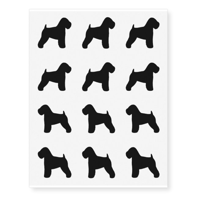 Soft Coated Wheaten Terrier Silhouettes Temporary Tattoos (Front)