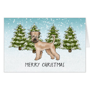 Soft-Coated Wheaten Terrier Snowy Winter Forest Card