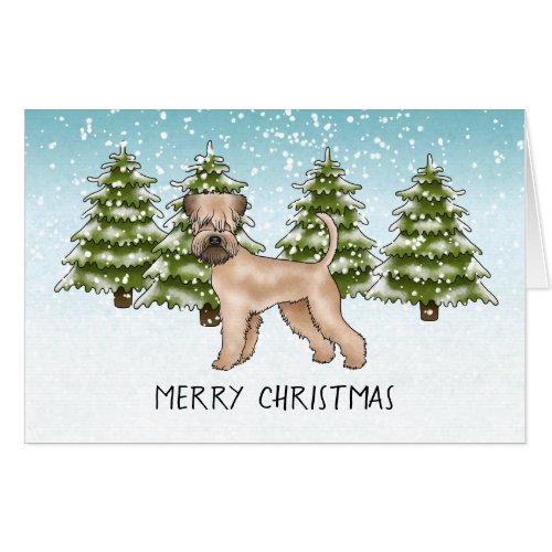 Soft_Coated Wheaten Terrier Snowy Winter Forest Card
