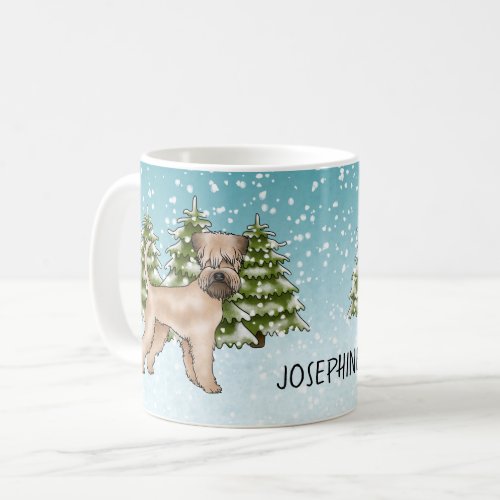 Soft_Coated Wheaten Terrier Snowy Winter Forest Coffee Mug