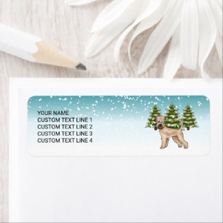 Soft-Coated Wheaten Terrier Snowy Winter Forest Label