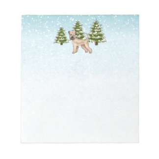 Soft-Coated Wheaten Terrier Snowy Winter Forest Notepad