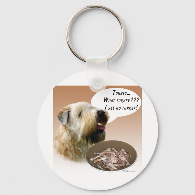 Soft Coated Wheaten Terrier Turkey Keychain (Front)