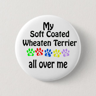 Soft Coated Wheaten Terrier Walks Design Button
