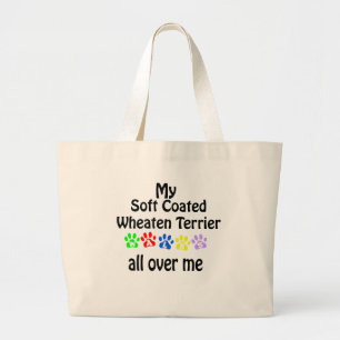 Soft Coated Wheaten Terrier Walks Design Large Tote Bag