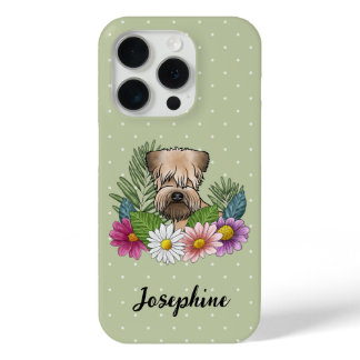 Soft-Coated Wheaten Terrier With Flowers And Name iPhone 15 Pro Case