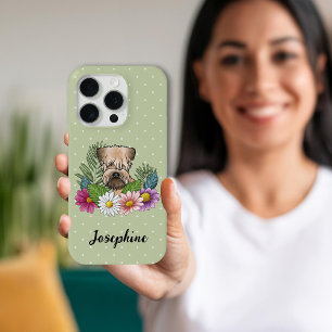 Soft-Coated Wheaten Terrier With Flowers And Name iPhone 15 Pro Case