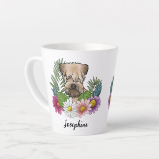 Soft-Coated Wheaten Terrier With Flowers And Name Latte Mug