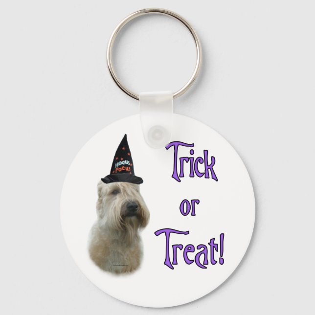 Soft Coated Wheaten Trick Keychain (Front)