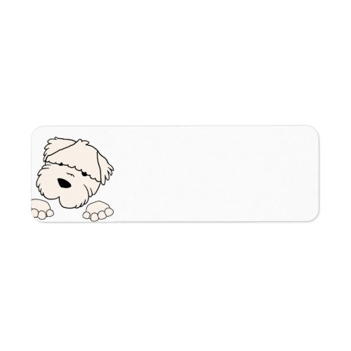 soft coated wheten terrier peeking label