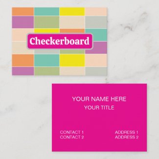 Soft Color Checkerboard Business Card