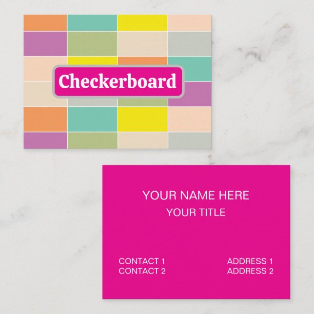Soft Color Checkerboard Business Card (Front/Back)