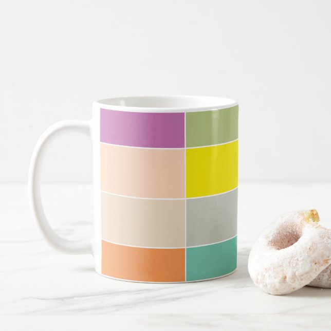 Soft Color Checkerboard Coffee Mug (With Donut)