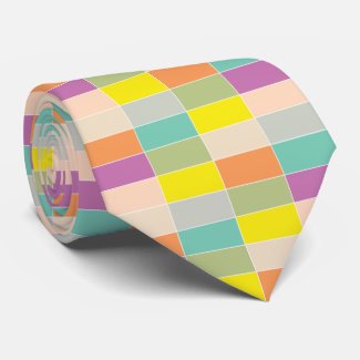Soft Color Checkerboard Neck Tie