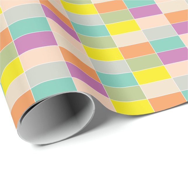 Soft Color Checkerboard Wrapping Paper (Roll Corner)