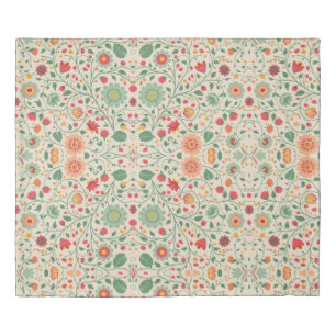 Soft color floral Botanical kingsize Duvet Cover
