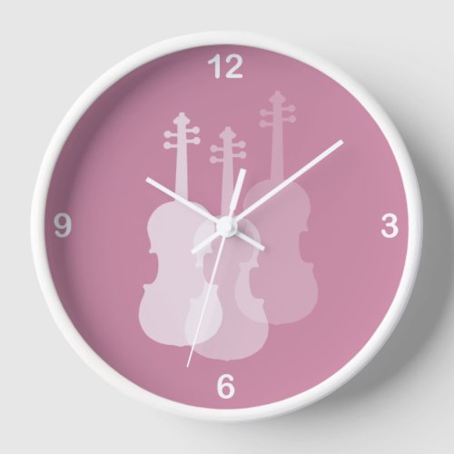 Soft Color for Those Who Love Violins Clock