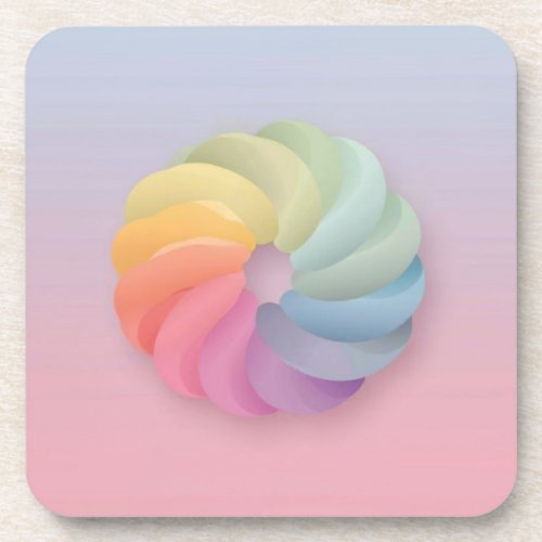 Soft Color Gradient swirl Beverage Coaster