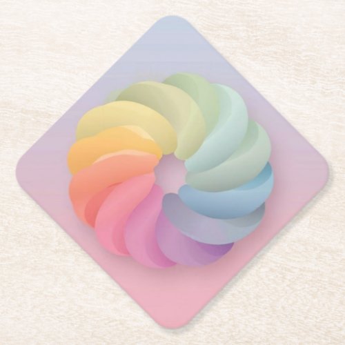 Soft Color Gradient swirl Paper Coaster