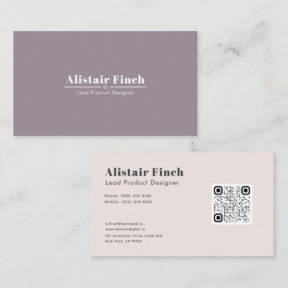 Soft Color | Modern Elegant Minimalist QR Code Bus Business Card