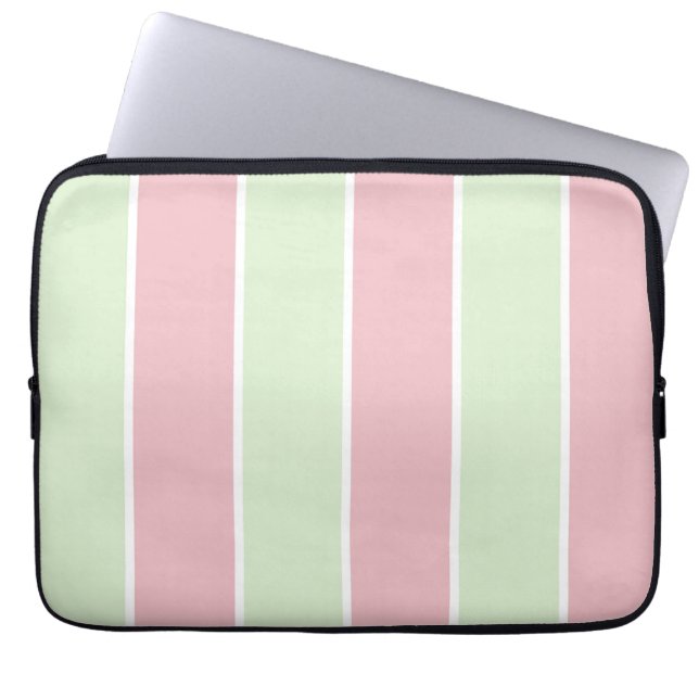 Soft Color Vertical Stripe Pattern Design Laptop Sleeve (Front)