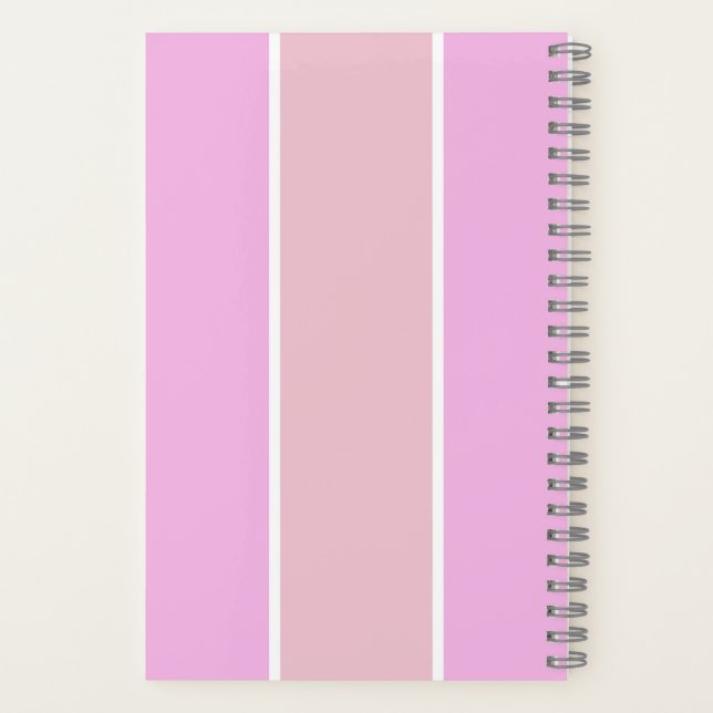 Soft Color Vertical Stripe Pattern Design Notebook (Back)