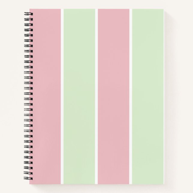 Soft Color Vertical Stripe Pattern Design Notebook (Front)