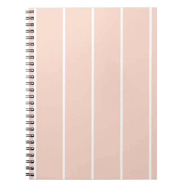 Soft Color Vertical Stripe Pattern Design Notebook (Front)