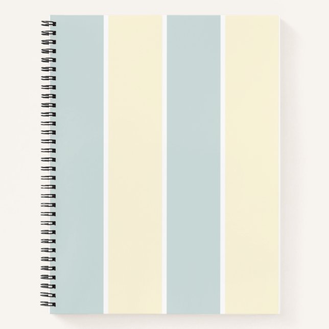 Soft Color Vertical Stripe Pattern Design Notebook (Front)