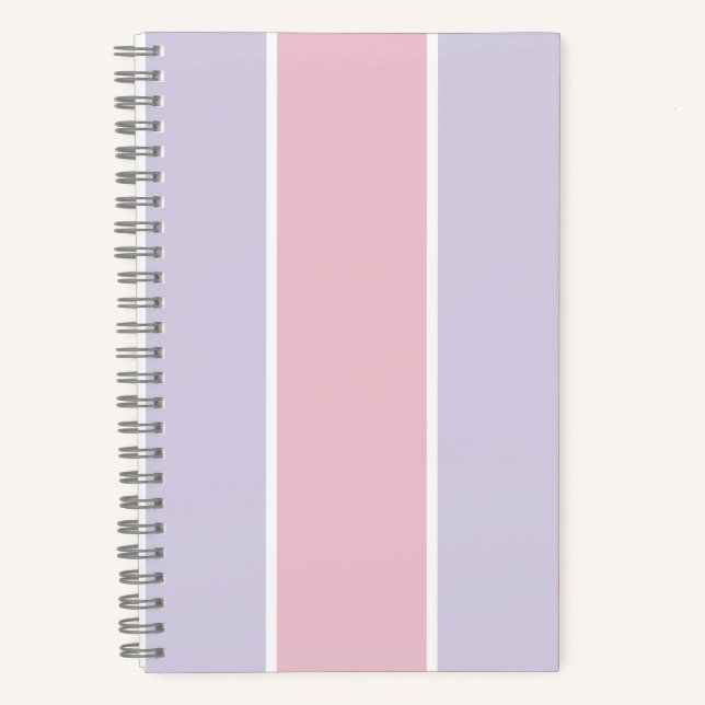 Soft Color Vertical Stripe Pattern Design Notebook (Front)