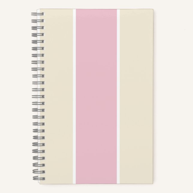 Soft Color Vertical Stripe Pattern Design Notebook (Front)