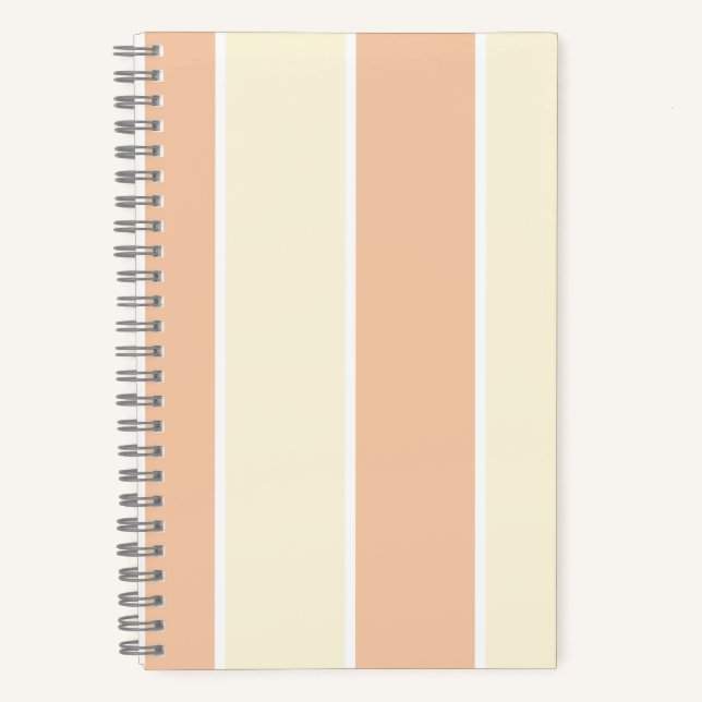 Soft Color Vertical Stripe Pattern Design Notebook (Front)