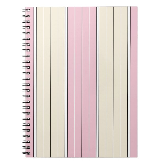 Soft Color Vertical Stripe Pattern Design Notebook (Front)