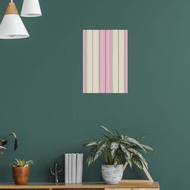 Soft Color Vertical Stripe Pattern Design Poster (Living Room 1)