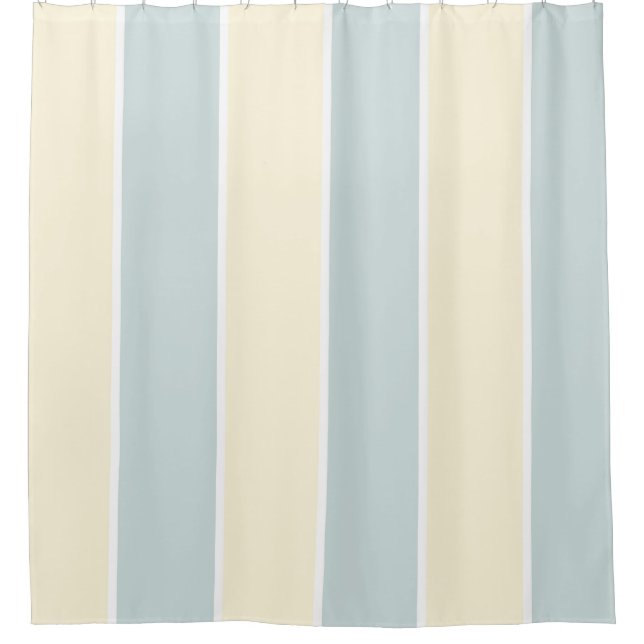 Soft Color Vertical Stripe Pattern Design Shower Curtain (Front)