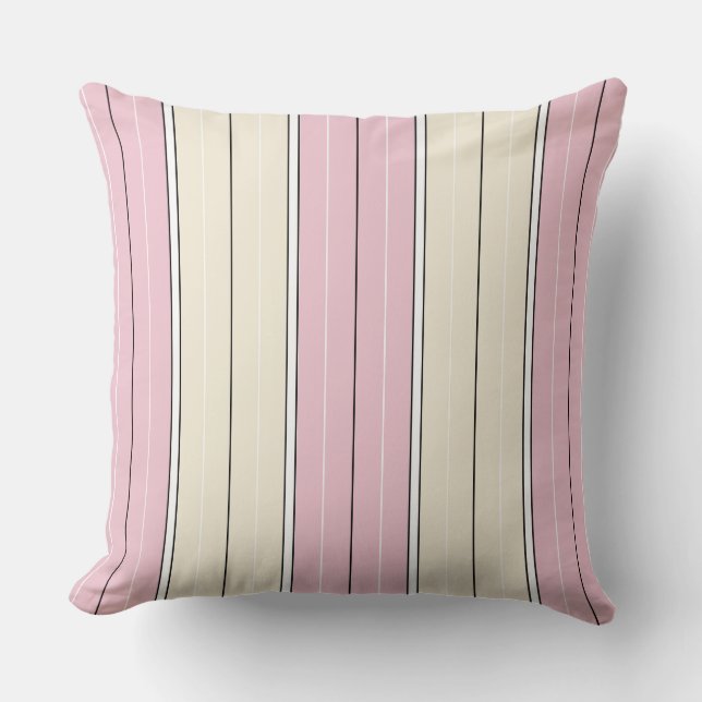 Soft Color Vertical Stripe Pattern Design Throw Pillow (Front)