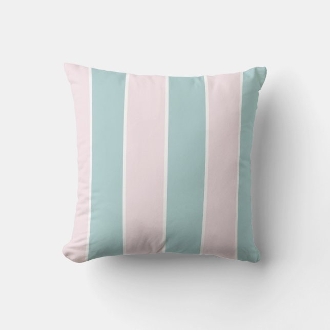 Soft Color Vertical Stripe Pattern Design Throw Pillow (Front)