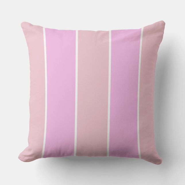 Soft Color Vertical Stripe Pattern Design Throw Pillow (Front)