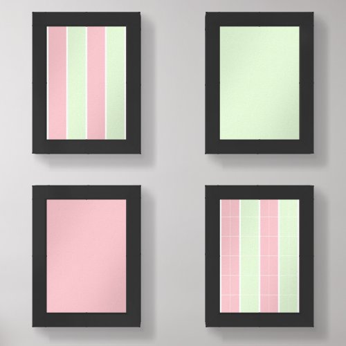Soft Color Vertical Stripe Pattern Design Wall Art Sets