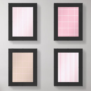 Soft Color Vertical Stripe Pattern Design Wall Art Sets